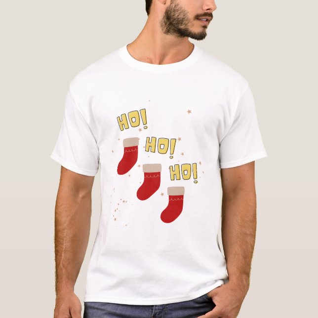 Ho ho roligt God jul design t-shirt (Framsida)