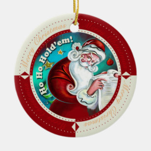 Ho Ho rym dem Julgransprydnad Keramik