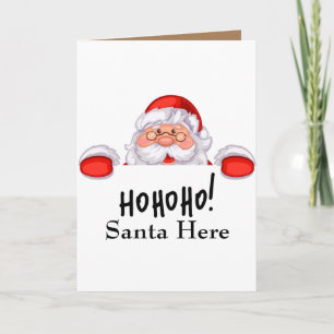 Ho Ho Santa här julkort med hund Kort