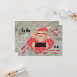 Ho Ho Santa Ivory Glitter Inbjudningar