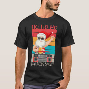 Ho Ho som behöver Snö Santa & Radio Retro Vinta T Shirt