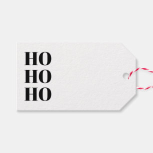 Ho Ho Svart och vit söt jul Presentetikett