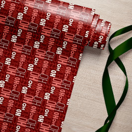 Ho Ho Typography jul Red Presentpapper