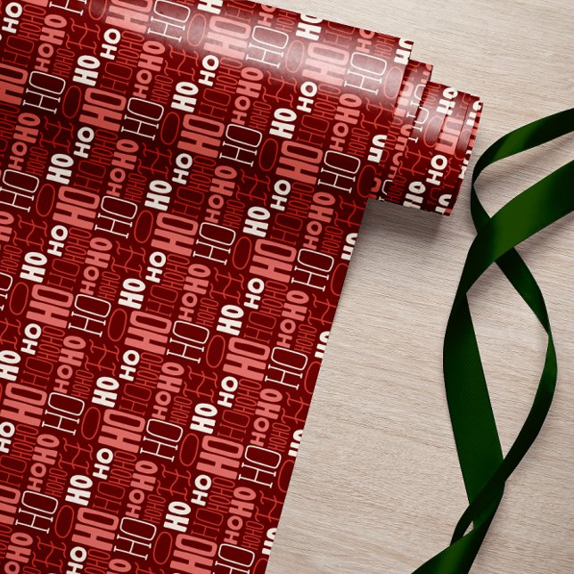 Ho Ho Typography jul Red Presentpapper (Skapare uppladdad)