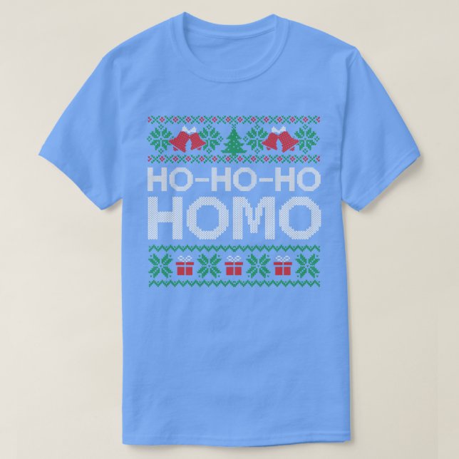 Ho Ho Ugly Homo God jul T Shirt (Design framsida)