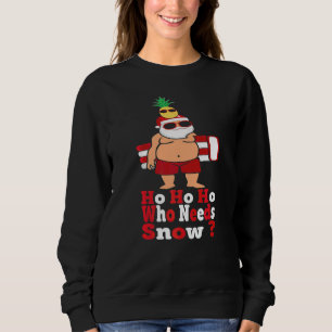 Ho Ho Vem Behöver Snö Sommar Tomte Med Uppblåsbar T Shirt