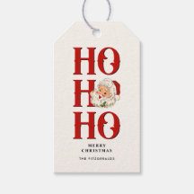 Ho Ho Vintage Santa Helgdag Gift Märkres