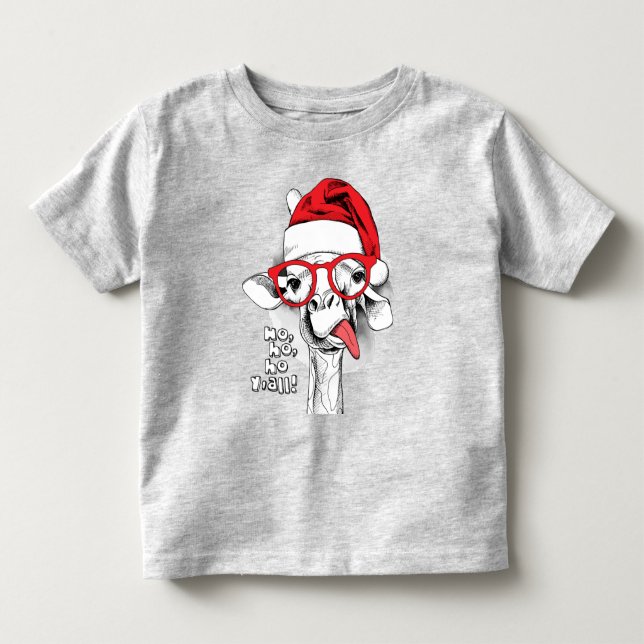 Ho Ho Y'all Giraffe Baby T-Shirts (Framsida)