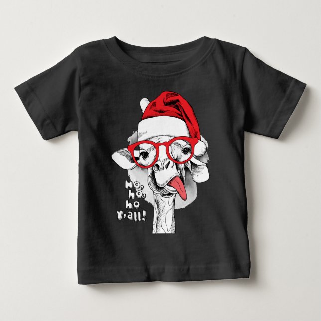 Ho Ho Y'all Giraffe T Shirt (Framsida)