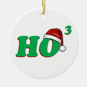 Ho humor för 3 (skära i tärningar) jul julgransprydnad keramik
