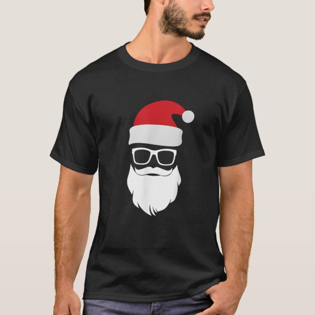 Ho Matching Sunglasses Hipster Gift Santa Hat Clau T Shirt (Framsida)