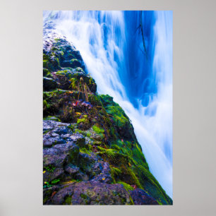 Ho"opi"i Falls, Blue Vatten, Kauai, Hawaii Poster