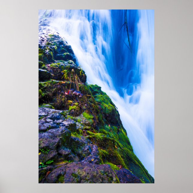 Ho"opi"i Falls, Blue Vatten, Kauai, Hawaii Poster (Framsidan)