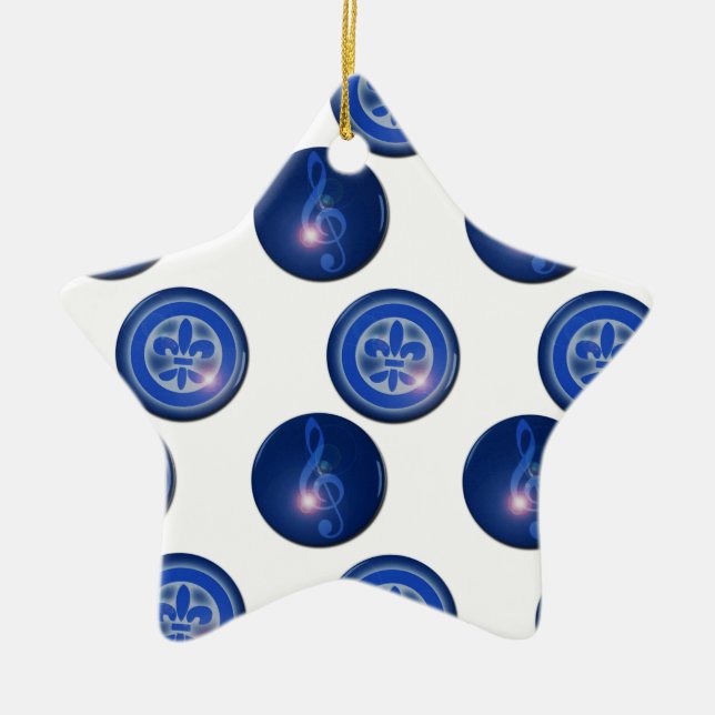 Ho´oponopono Flor de Lis y Clave de Sol Julgransprydnad Keramik (Framsidan)