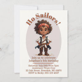 Ho Sailors! Boy Pirat Birthday-inbjudan Inbjudningar