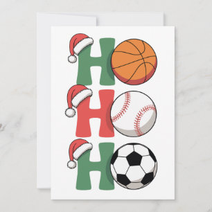 Ho Santa jul Basketboll Baseboll Fotboll Xmas Julkort