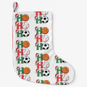 Ho Santa jul basketboll baseboll fotboll Xmas Liten Julstrumpa