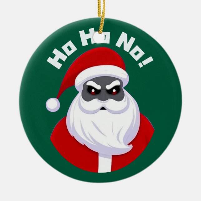 Ho! Tomten är inte så Jolly Julgransprydnad Keramik (Framsidan)
