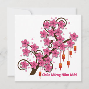 Hoa Dao Gott nytt år Julkort