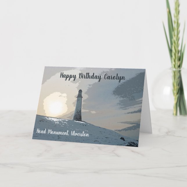 Hoad Monument, Ulverston, fyr, födelsedag Kort (Framsida)