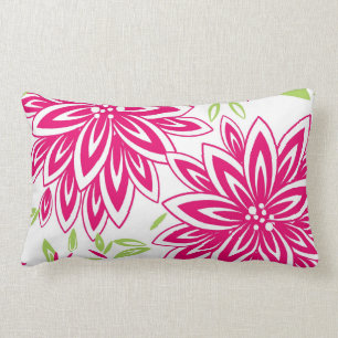 HOAD PINK/GREEN BLOMMIGT FÖR CHIC PILLOW_PRETTY LUMBARKUDDE