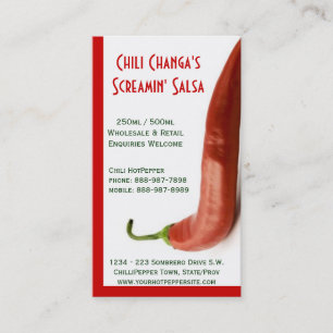 Hoad röd pepparsalsa för Chili peppar Visitkort