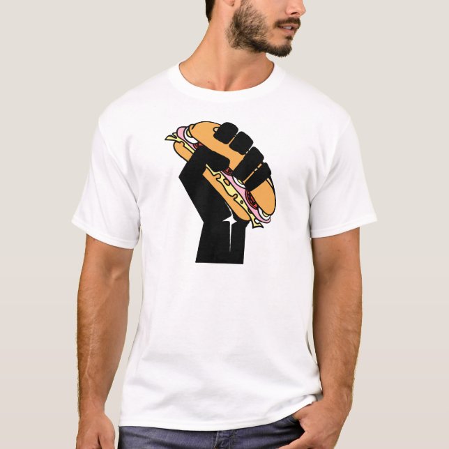 Hoagie Sandwich Guy Fist Resist Anti Trump T Shirt (Framsida)