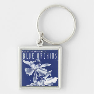 Hoagy Carmichels "Blue Orchids" Fyrkantig Silverfärgad Nyckelring