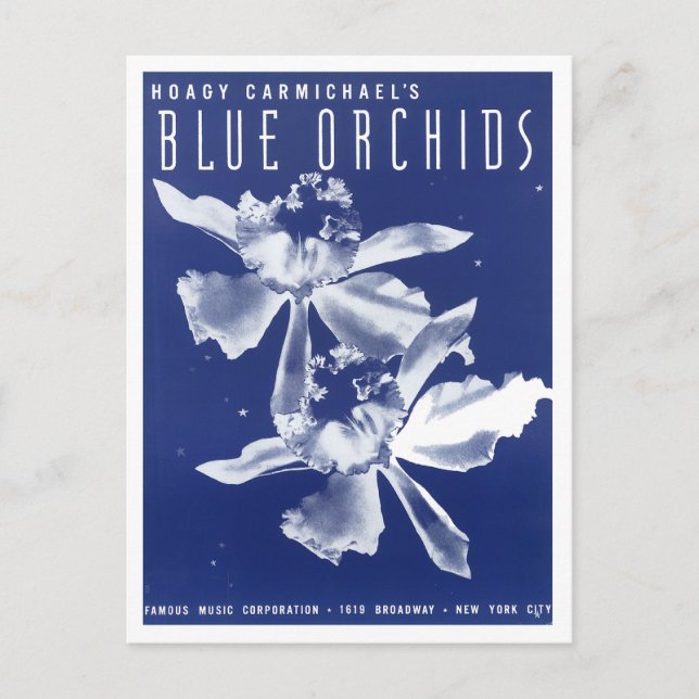 Hoagy Carmichels "Blue Orchids" Vykort (Framsida)