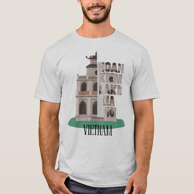 Hoan Kiem Sjö Hanoi - Timless Landmark Graphic D T Shirt (Framsida)