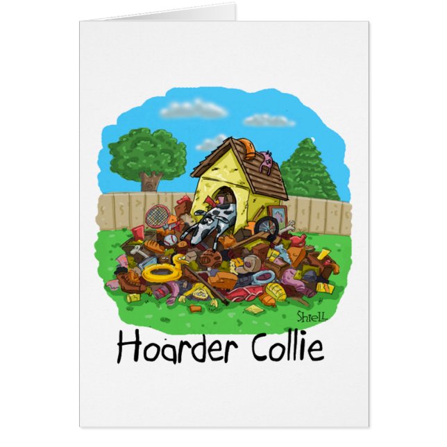 Hoarder Collie Hälsningskort (Framsidan)