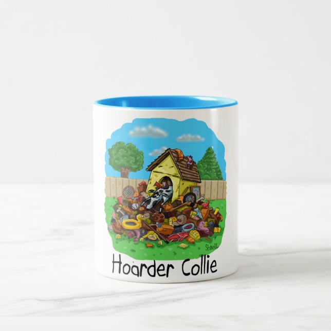 Hoarder Collie Två-Tonad Mugg (Center)