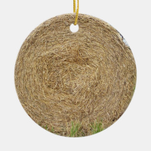 Höbal i ett fält julgransprydnad keramik