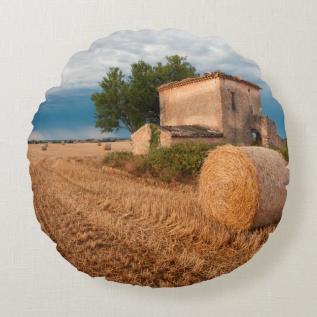 Höbal i Provence fält Rund Kudde (Framsidan)