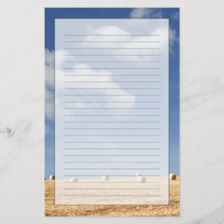 Höbaler på fält brevpapper