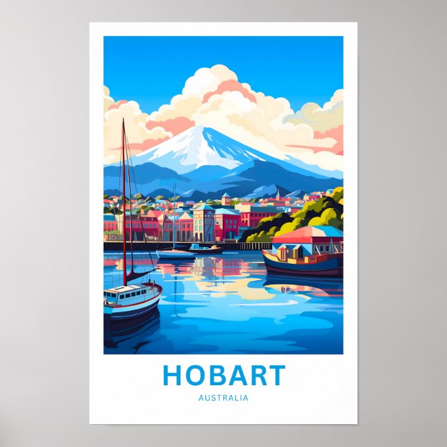 Hobart Australia Travel Print Poster (Framsidan)