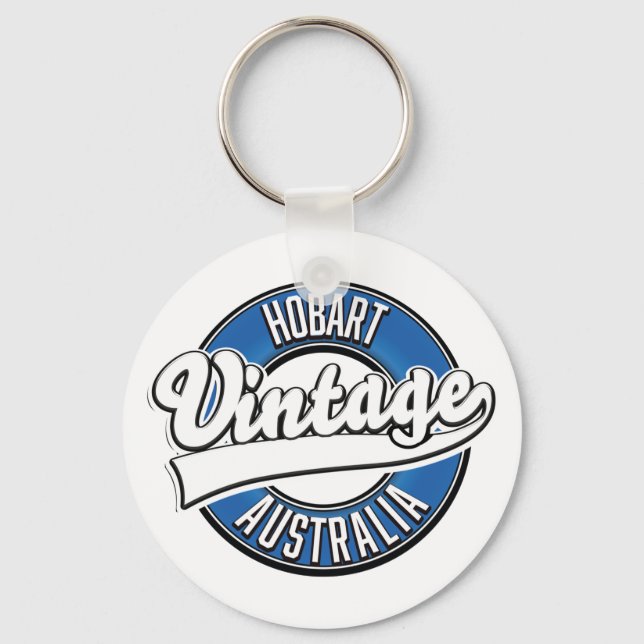 Hobart australia vintage stil logotyp nyckelring (Framsida)