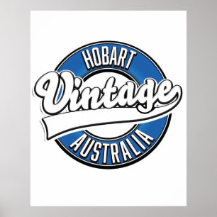 Hobart australien vintage stil logotyp poster