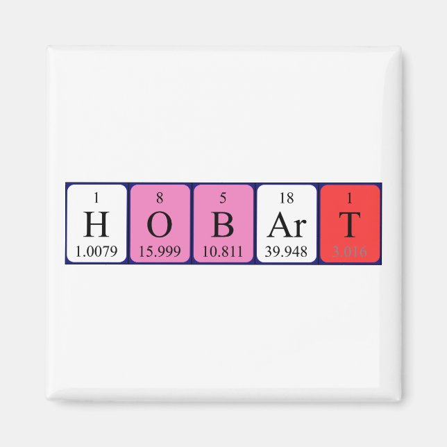 Hobart Periodisk magnet bord namn (Framsidan)