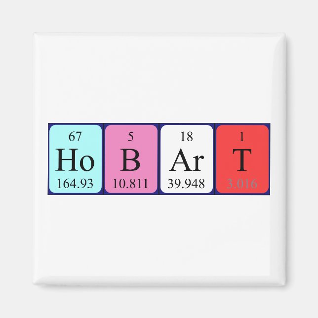Hobart Periodisk magnet bord namn (Framsidan)