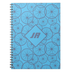 Hobbie Cyclist Bike Hjul Blue Monogrammed Anteckningsbok