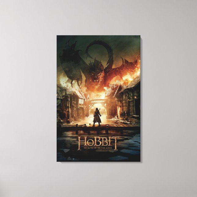 Hobbit - Laketown Movie Poster Canvastryck (Framsida)