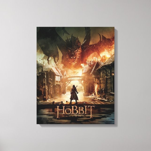 Hobbit - Laketown Movie Poster Canvastryck (Framsida)