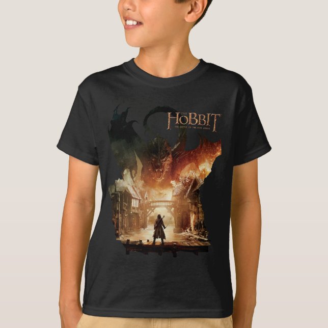 Hobbit - Laketown Movie Poster T-shirt (Framsida)