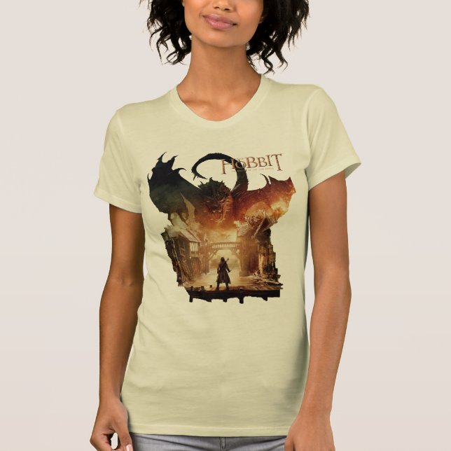 Hobbit - Laketown Movie Poster T Shirt (Framsida)