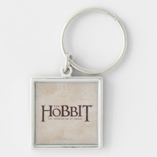 Hobbit-Logotyp - Mörk Fyrkantig Silverfärgad Nyckelring