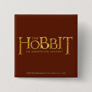 Hobbit-Logotypen Guld Knapp