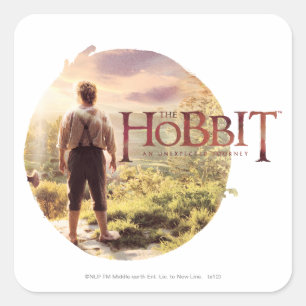 Hobbit-Logotypen med BILBO BAGGINS™ Back Fyrkantigt Klistermärke