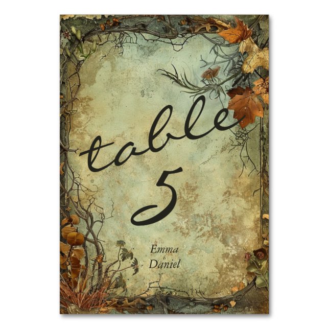 Hobbiton Haven Bröllop Bordsnummer (Framsidan)