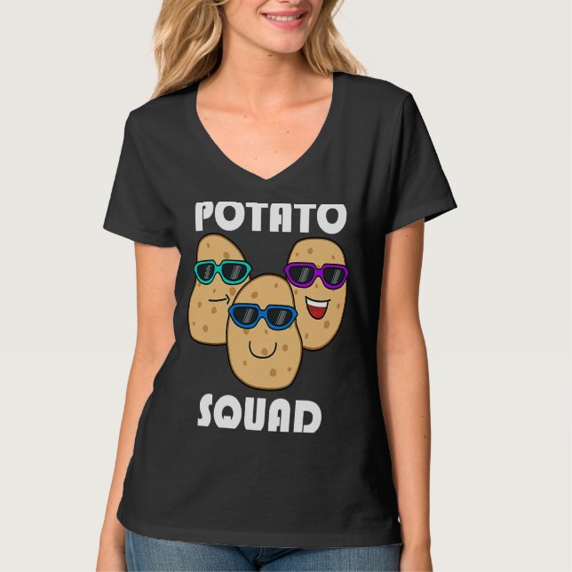 Hobby Chef Potatoe Squad Ironic Saying Vegetables T Shirt (Framsida)